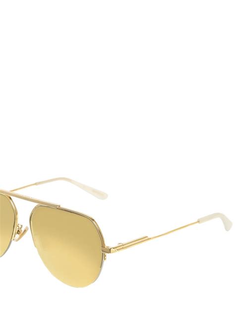 bottega veneta - bv1150s - shiny gold lv - metal|Bottega Veneta BV1150S 002 Sunglasses Gold.